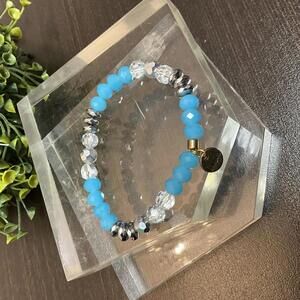 Erimish Turquoise & Silver faceted bead bracelet